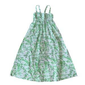 J. Crew Green Floral Print Midi Dress